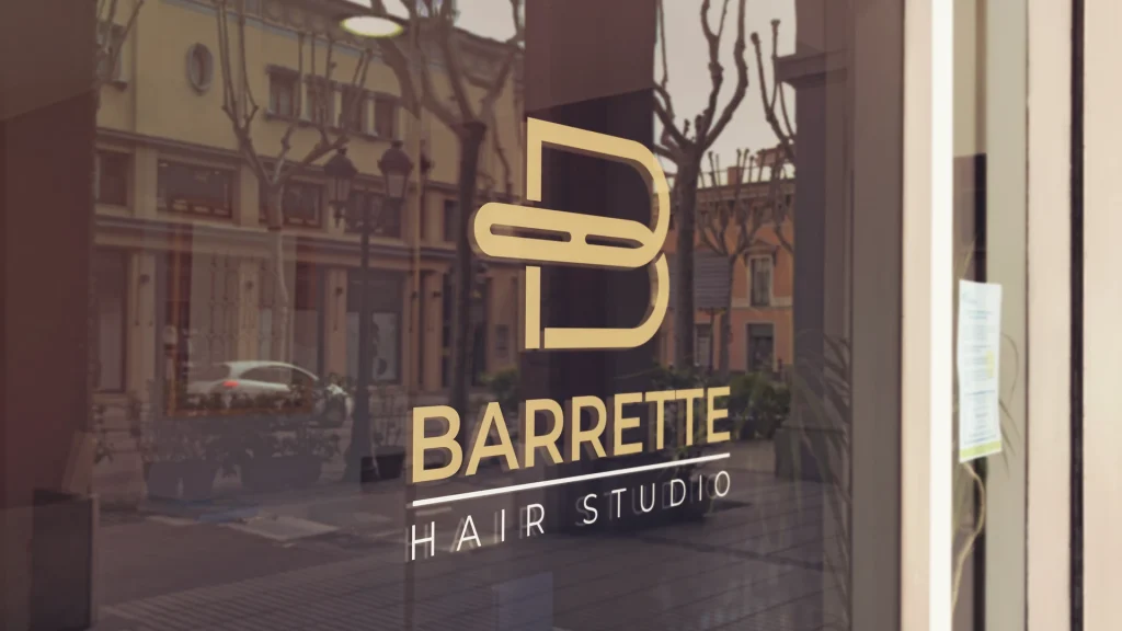 barrette hair studio logo design banner