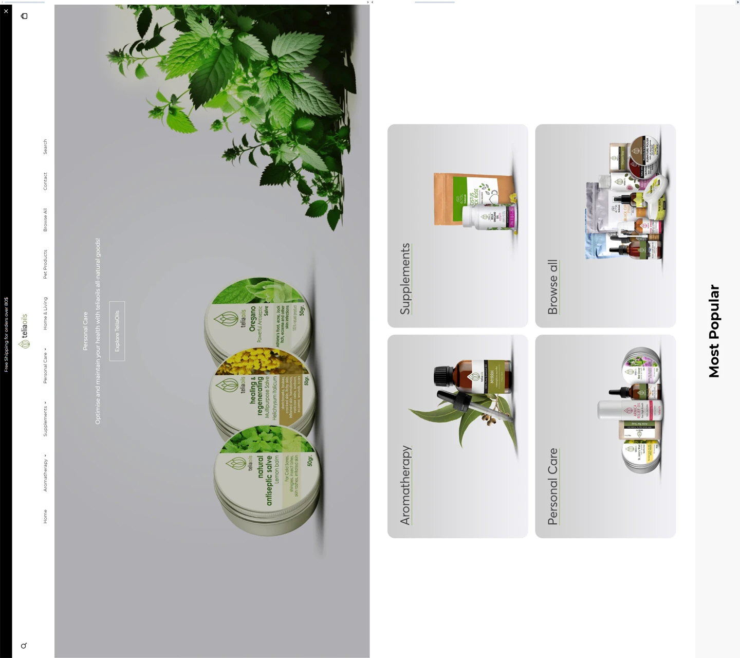 teliaoils website design screens ui ux 1