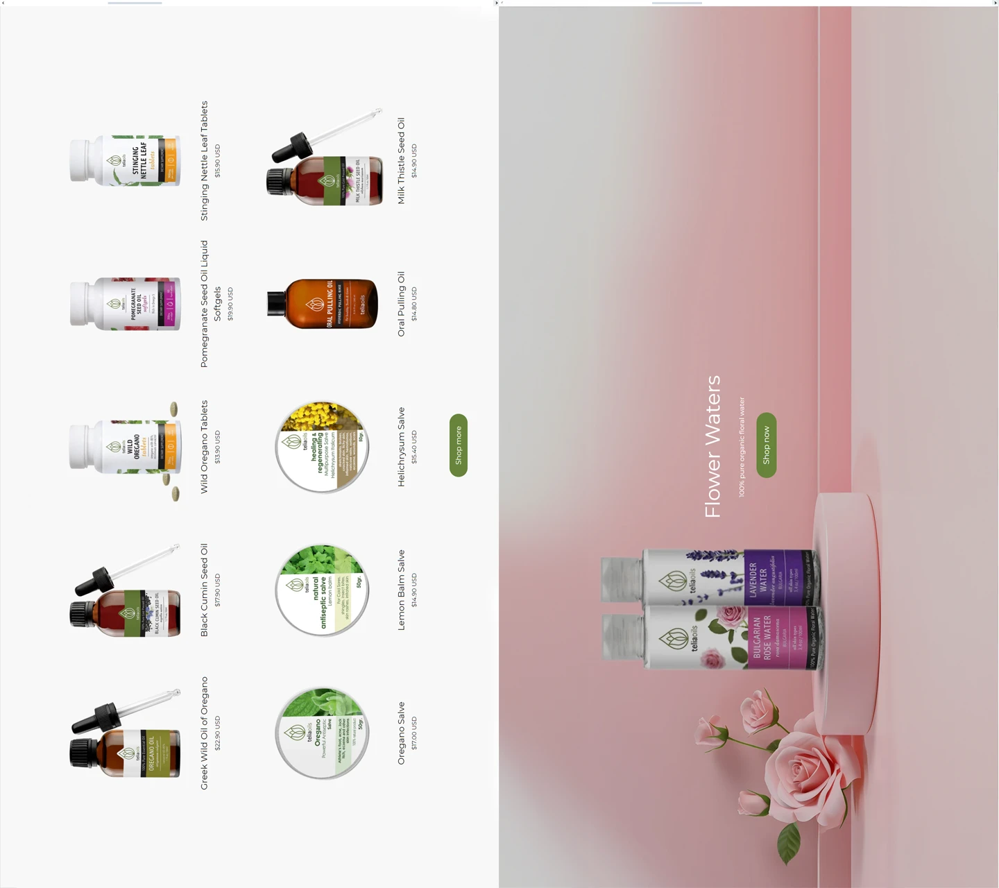 teliaoils website design screens ui ux 2